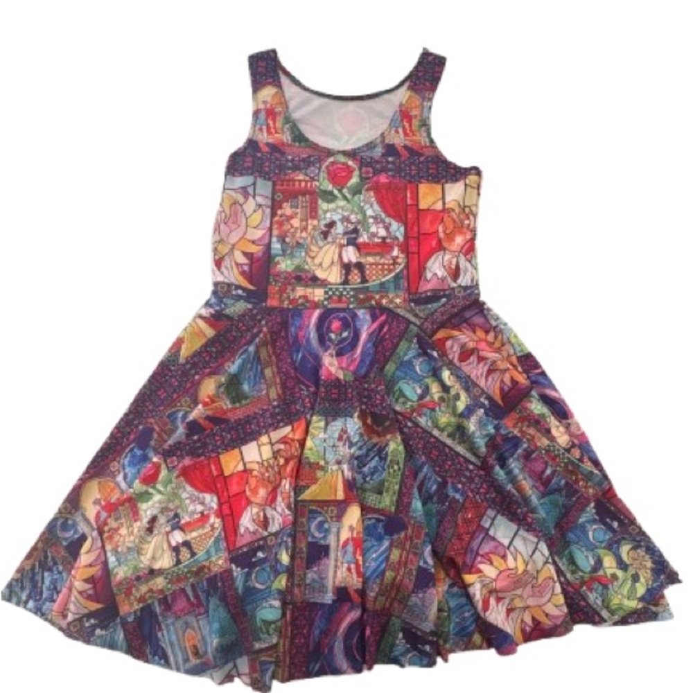 Vibrant Multicolor Sleeveless Fit & Flare Dress
